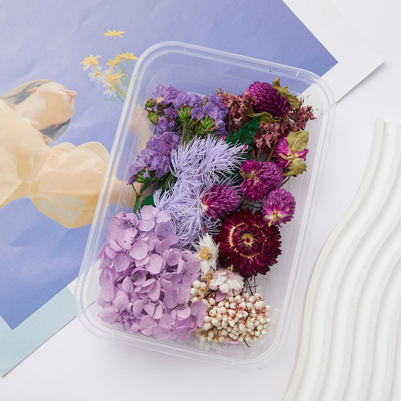 Wholesale DIY Handmade Mixed Dried Flowers Boxed Material Package Real Flowers Natural Air-dried Decorative Ornaments Dripping Glue Flower Material
